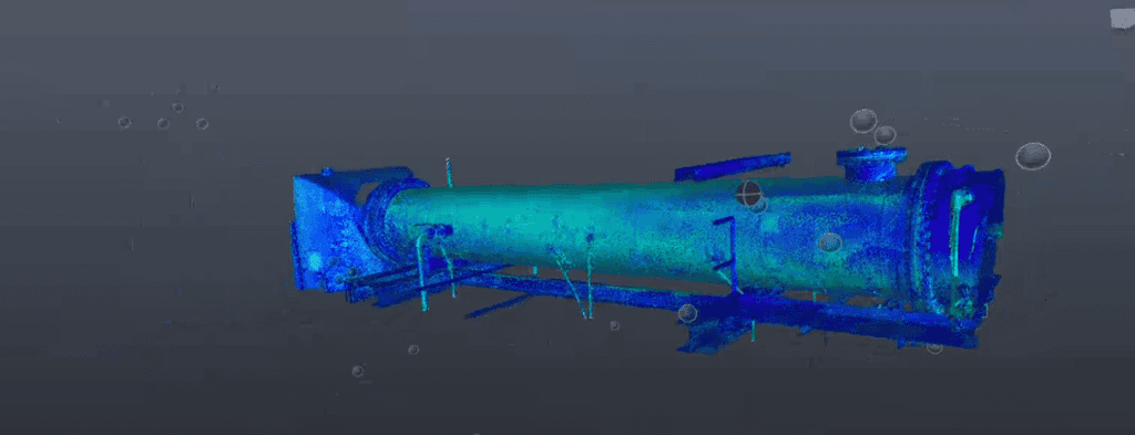 3D point cloud of a pipe