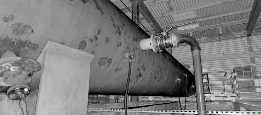 High resolution imagery of a header pipe